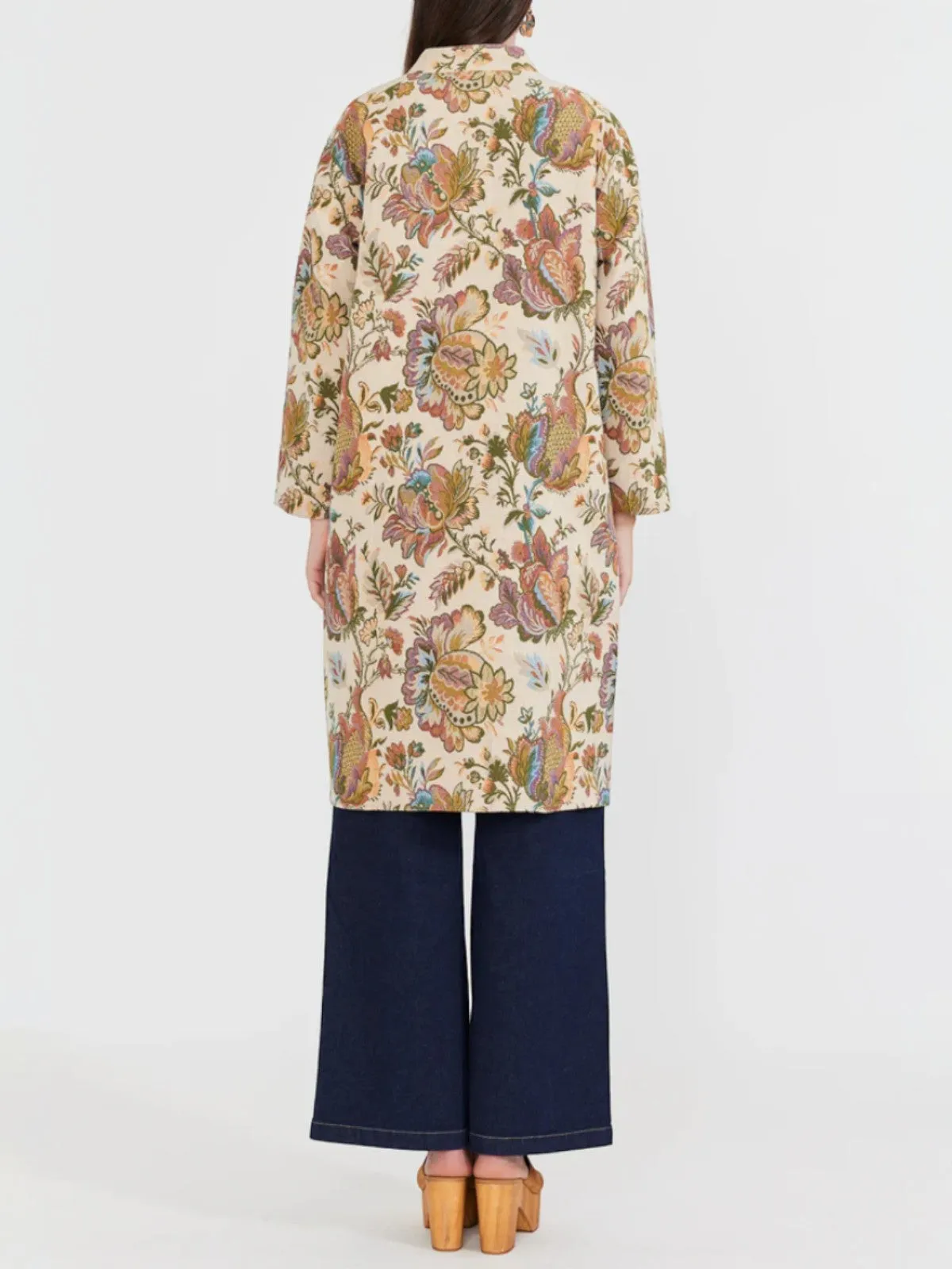 Janean Midi Jacket | Rainbow Floral Jacquard