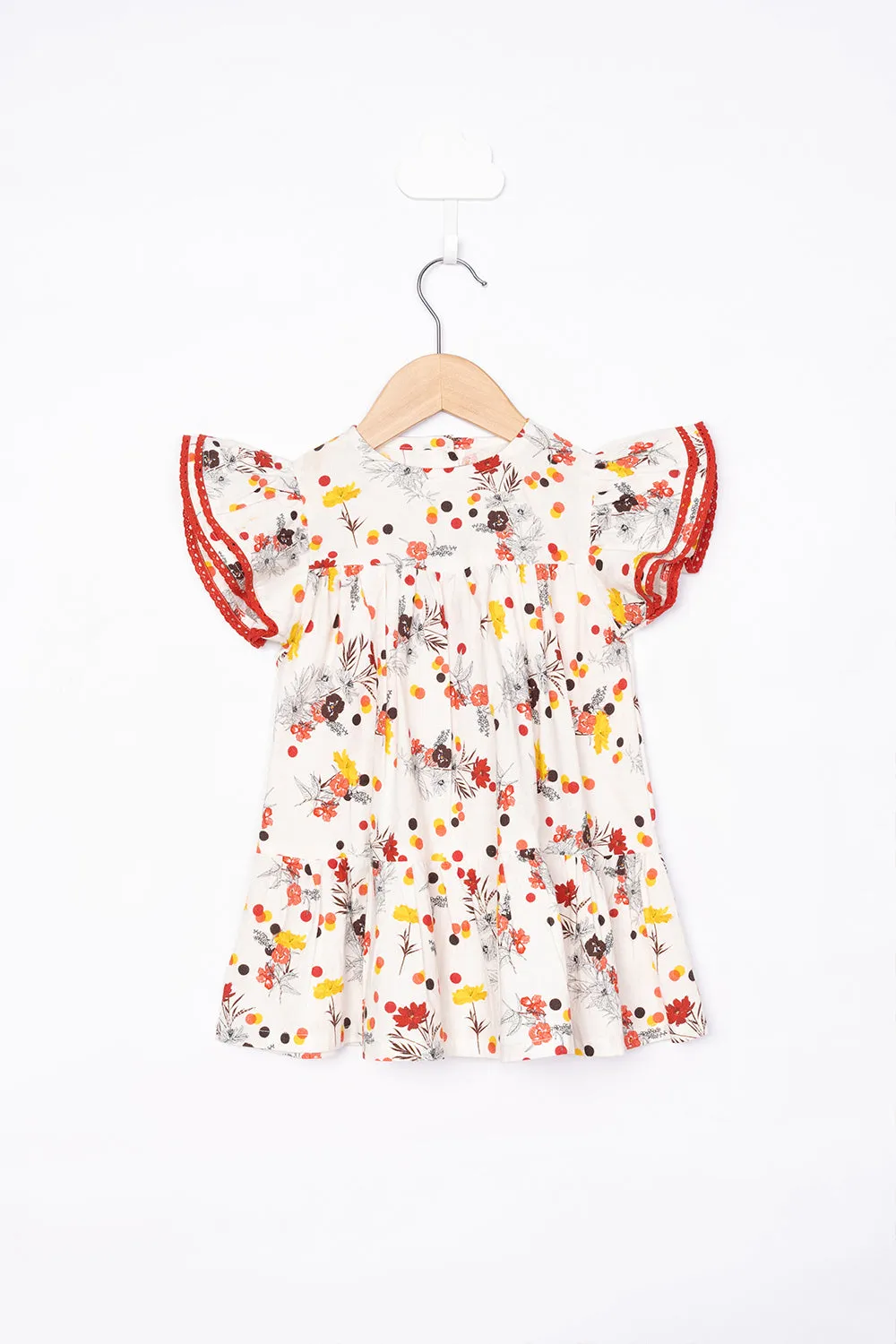 Lace Detail Polka Dot Dress