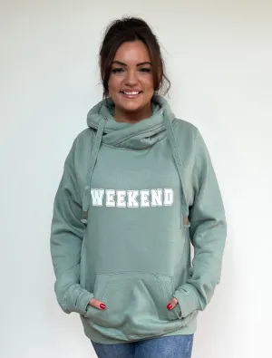 Luxury Cowl Neck Weekend Hoodie - Sage