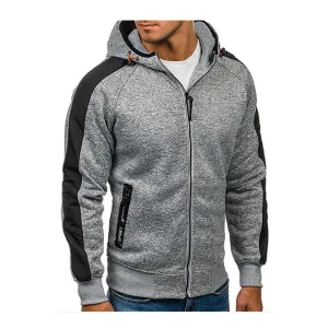 Men Long Sleeve Two Pockets Zipper Hoodie    C3938ZWH