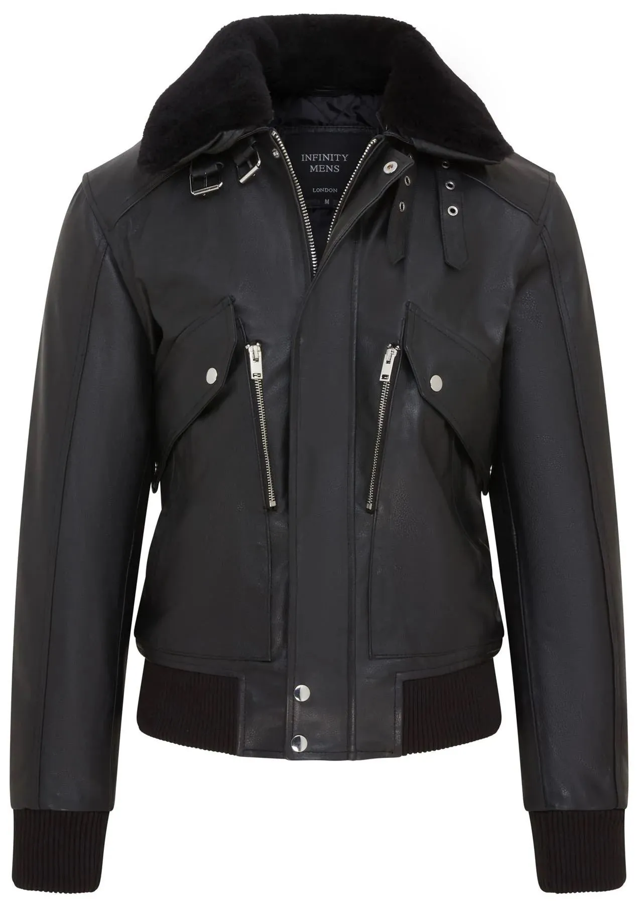 Men's Black Cowhide Aviator Bomber Leather Jacket