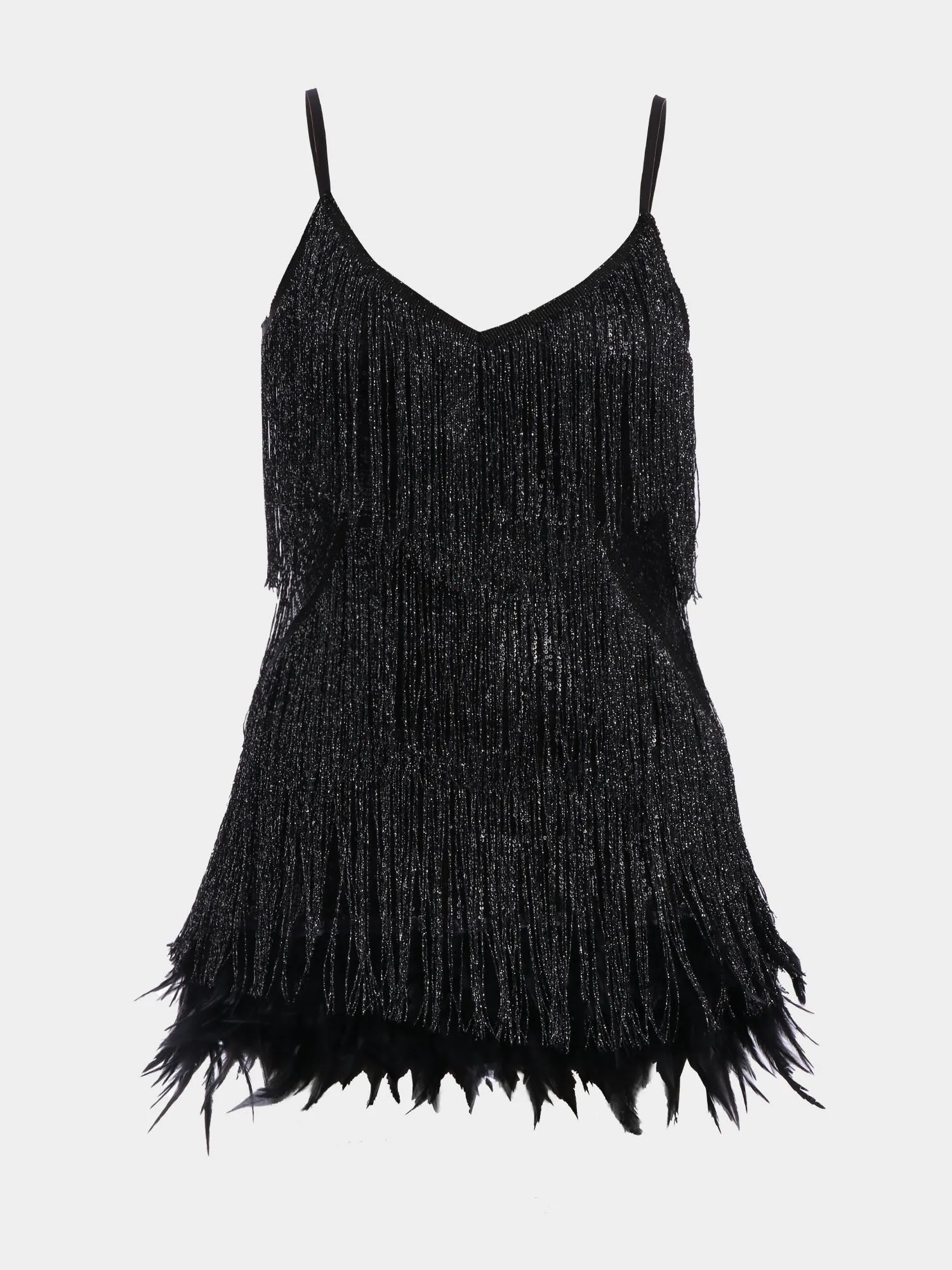 Midsize Fringe Latin Dance Mini Dress