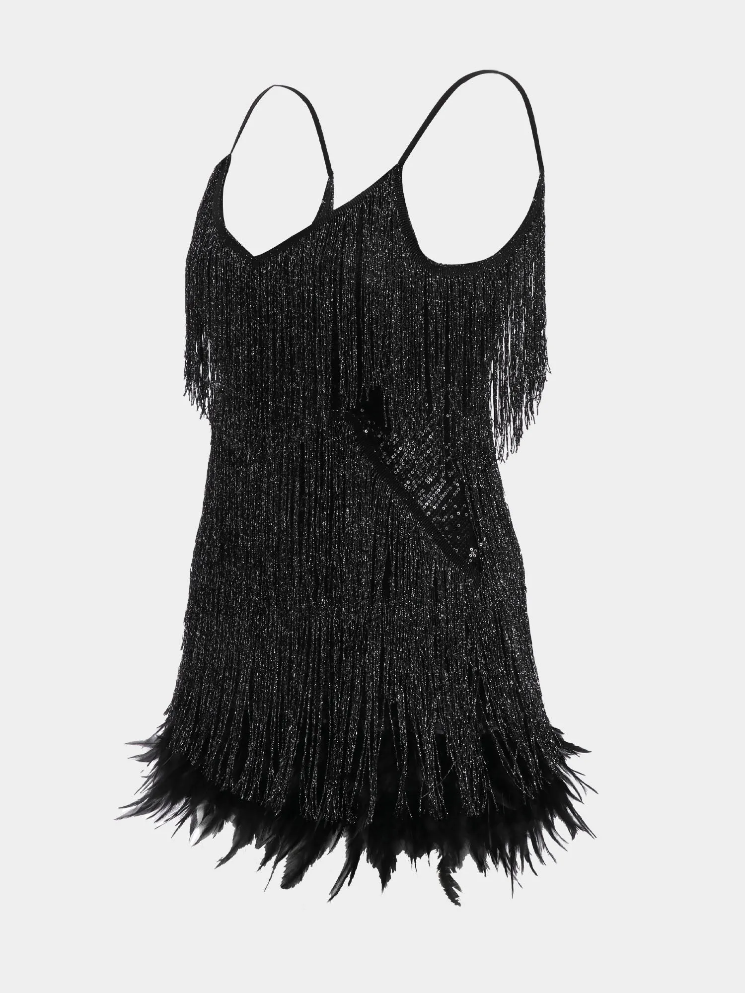 Midsize Fringe Latin Dance Mini Dress