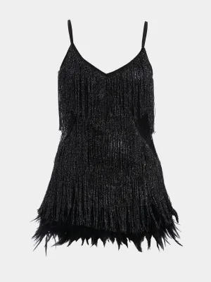 Midsize Fringe Latin Dance Mini Dress