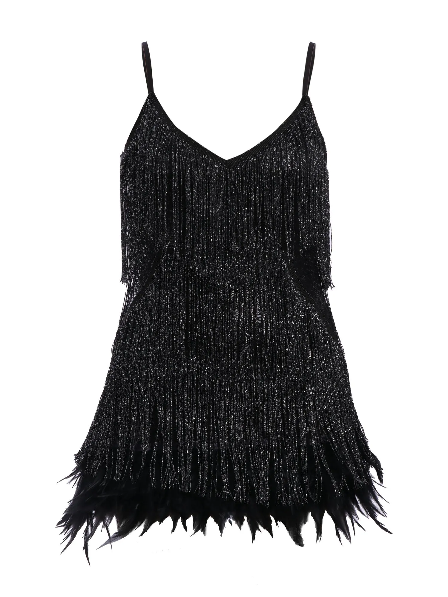 Midsize Fringe Latin Dance Mini Dress