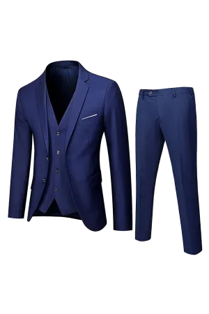 Navy Blue Slim Fit 3-Piece 2 Button suit