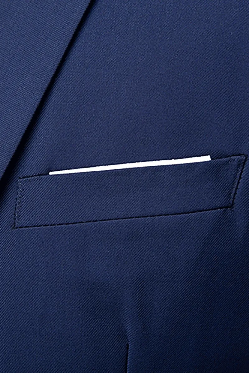 Navy Blue Slim Fit 3-Piece 2 Button suit