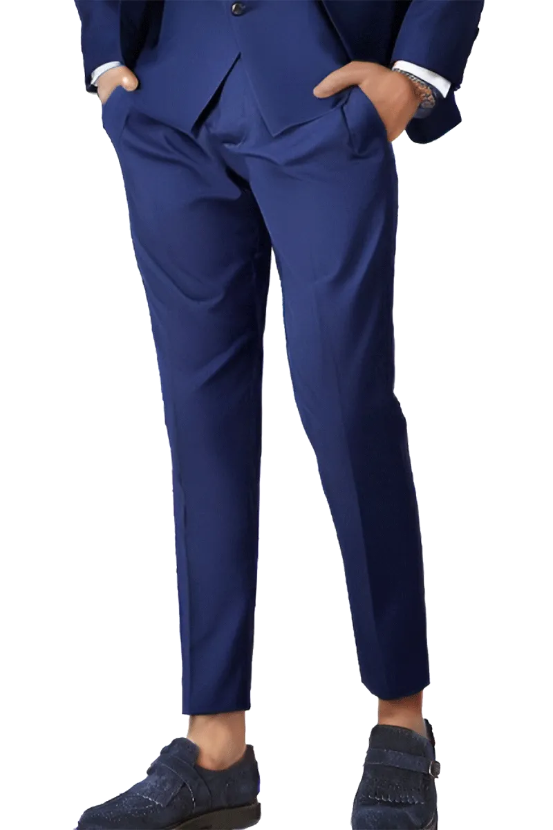 Navy Blue Slim Fit 3-Piece 2 Button suit
