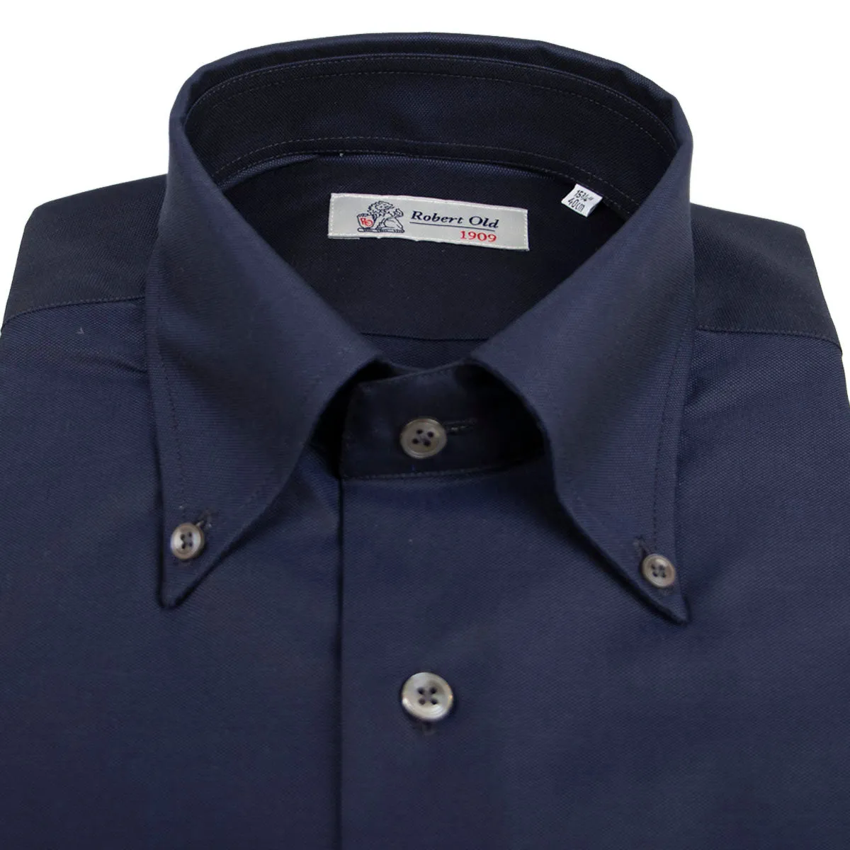 Navy Gemma Dobby Weave Long Sleeve Shirt