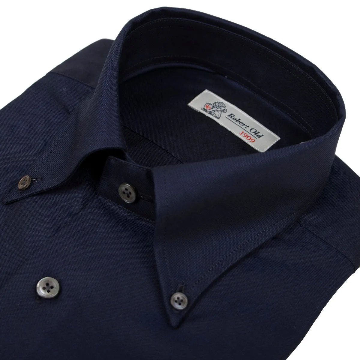 Navy Gemma Dobby Weave Long Sleeve Shirt