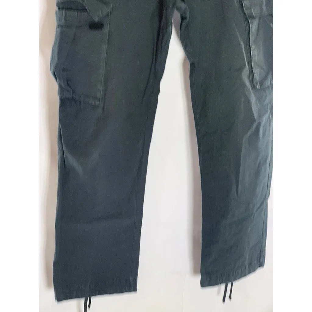 NIKE SB Men's Black Textured Tie-Hem Relaxed-Fit Cargo Pants SZ SZ 30