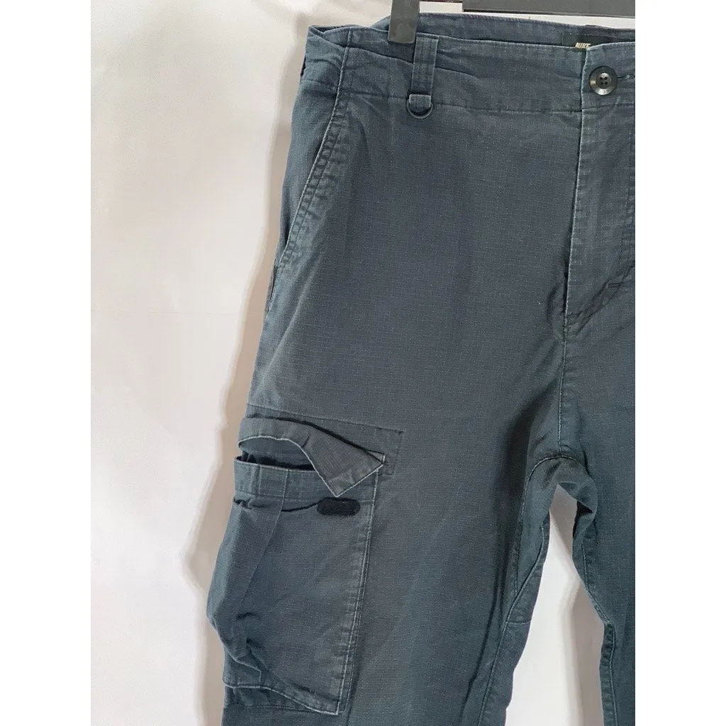 NIKE SB Men's Black Textured Tie-Hem Relaxed-Fit Cargo Pants SZ SZ 30