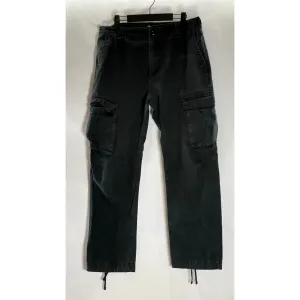 NIKE SB Men's Black Textured Tie-Hem Relaxed-Fit Cargo Pants SZ SZ 30