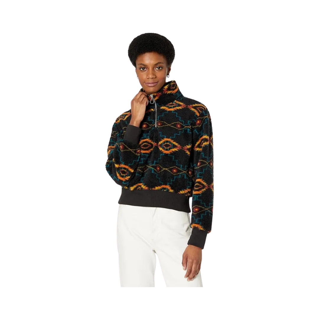 Panhandle Slim Women's Rock and Roll Aztec Sherpa Quarter Sweater
