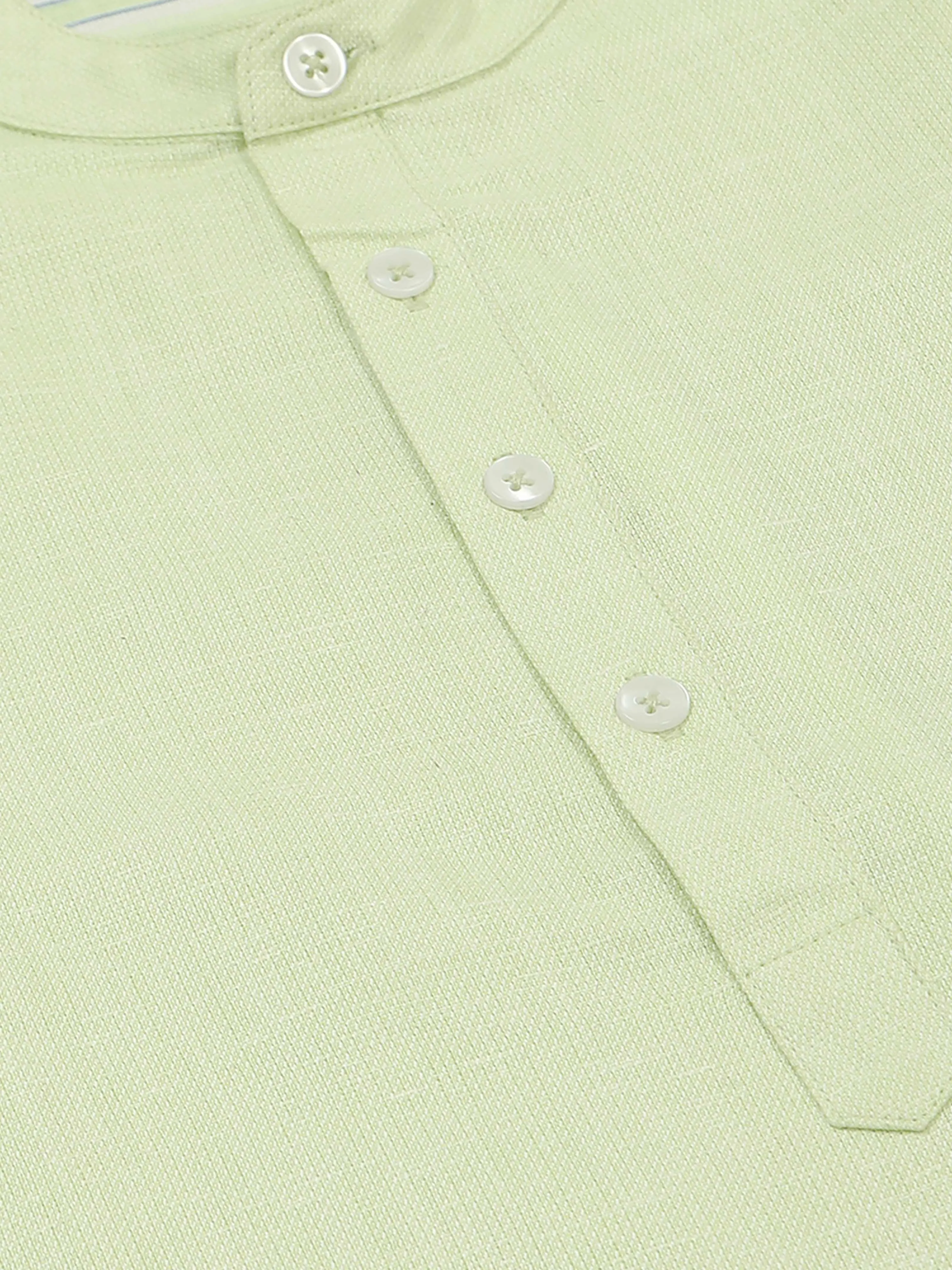 Pista Green Textured Short Kurta