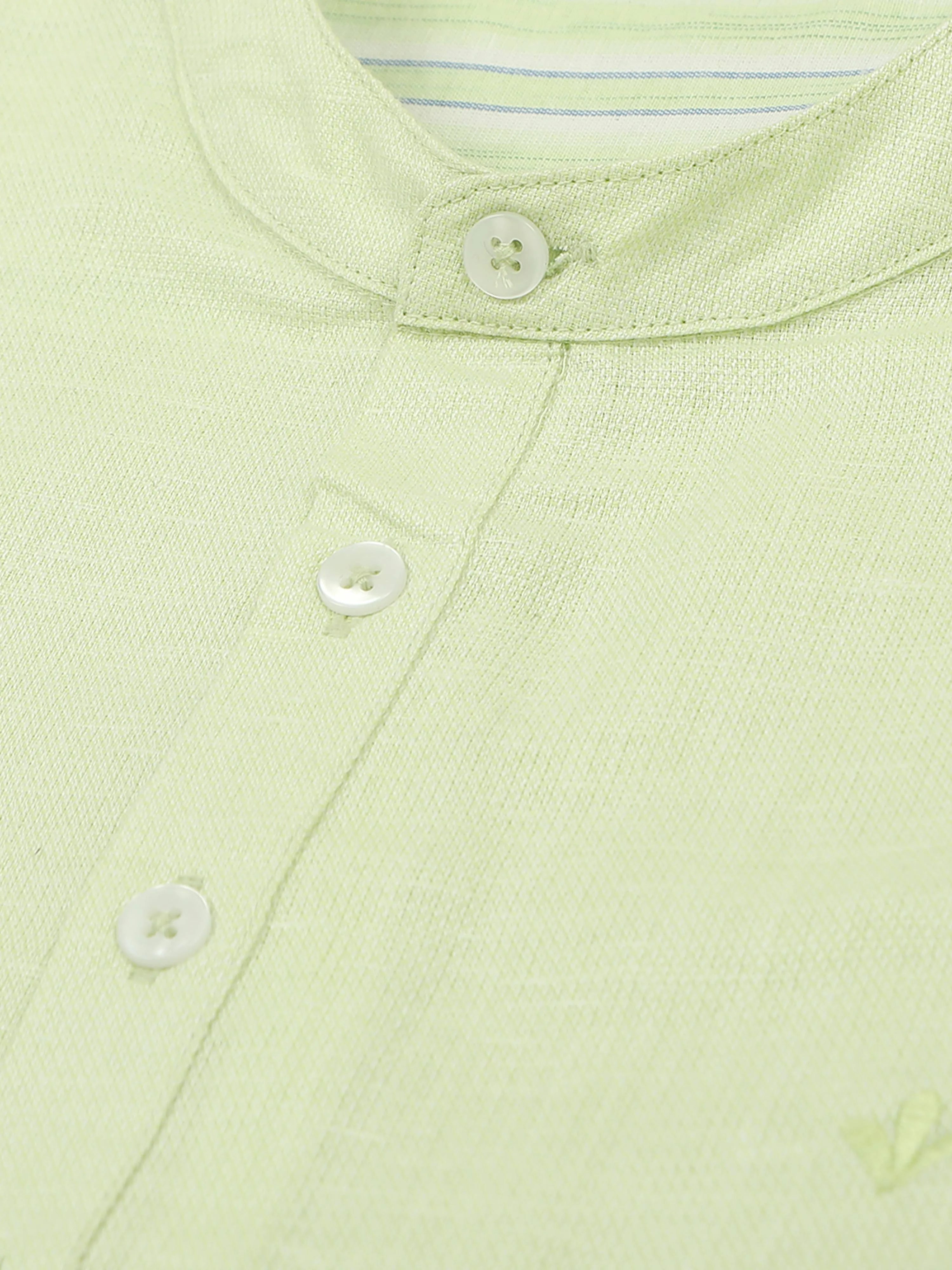 Pista Green Textured Short Kurta