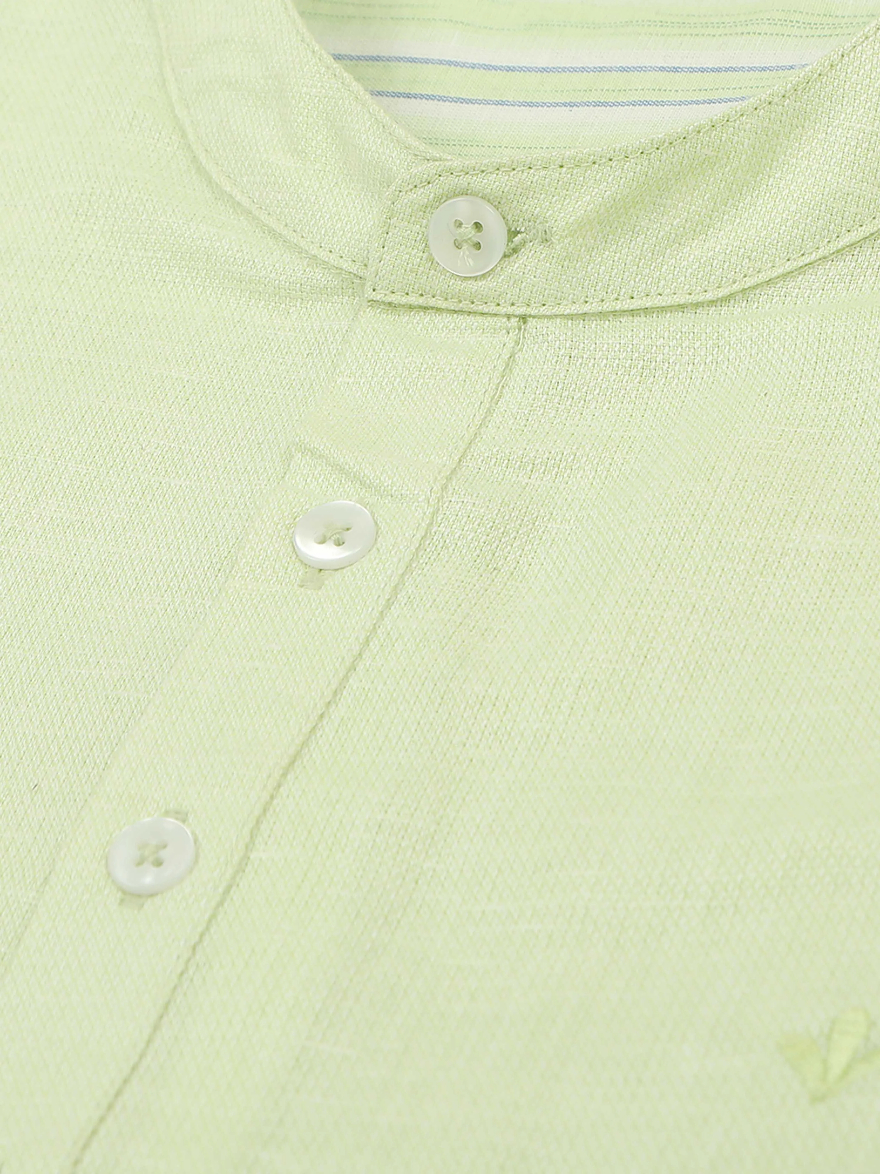 Pista Green Textured Short Kurta