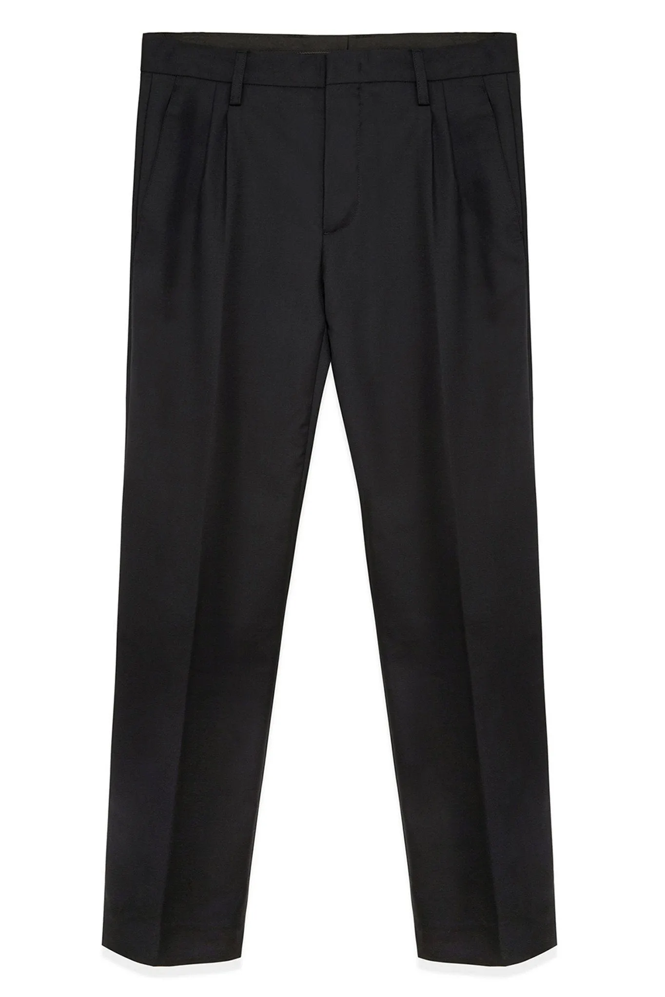 Pleated Wool-Blend Trouser