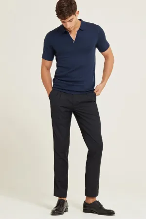 Pleated Wool-Blend Trouser