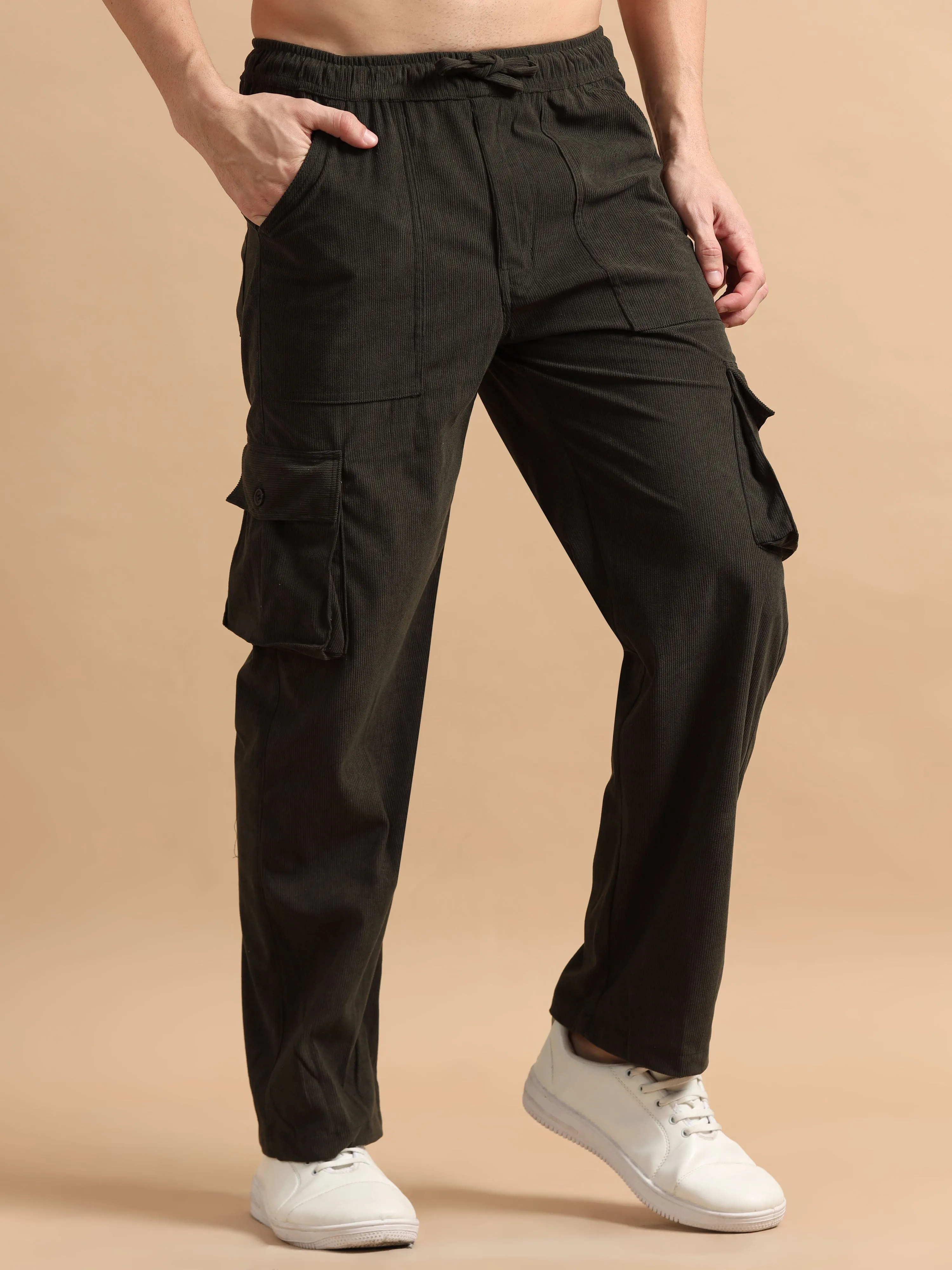 Plus Size Utility Relaxed Fit Cargo Pant - Olive