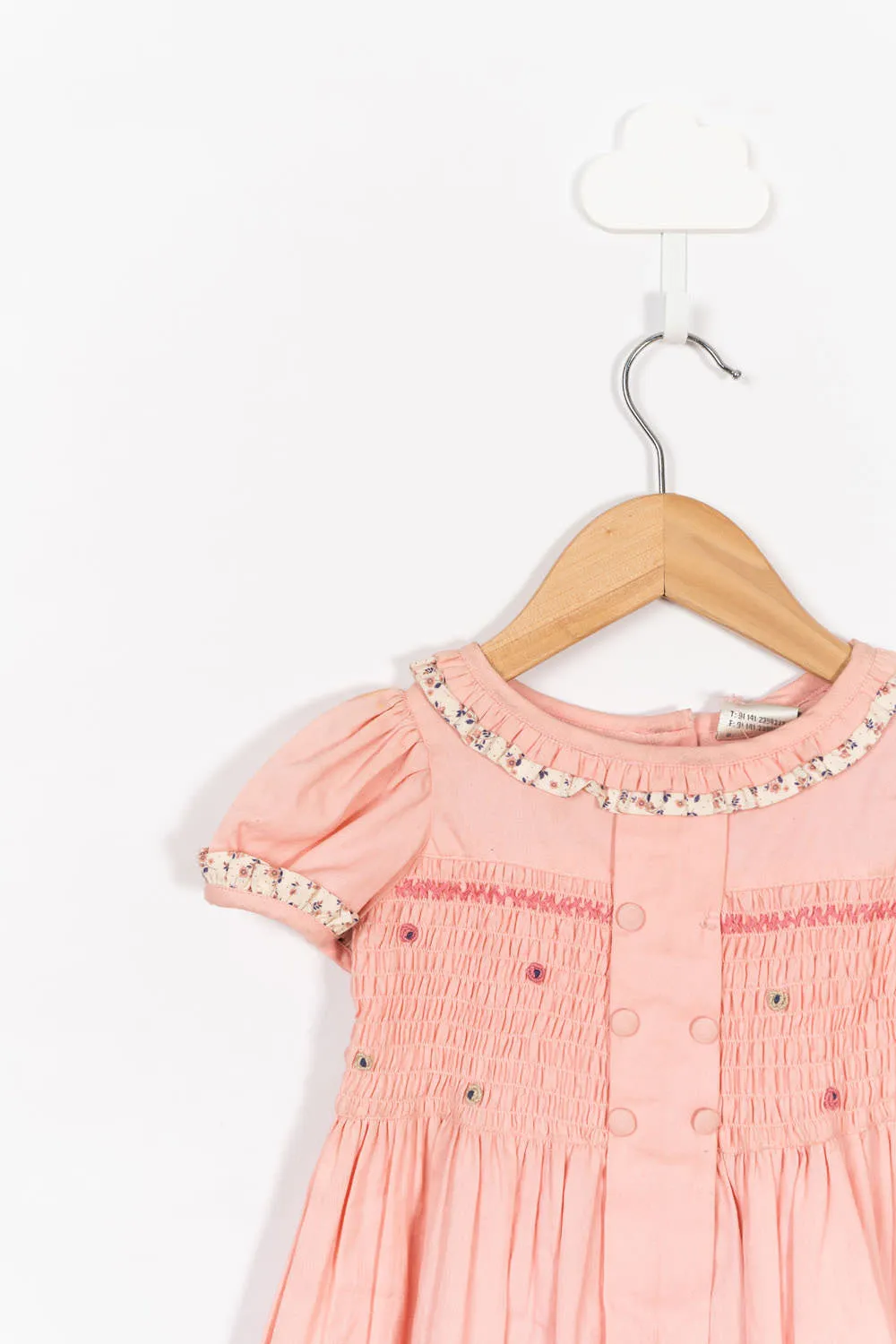 Print & Smocking Detail Dress