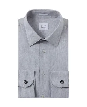 Rare Rabbit Men Nellor Grey Cotton Fabric Full Sleeve Regular Fit Textured Solid Shirt