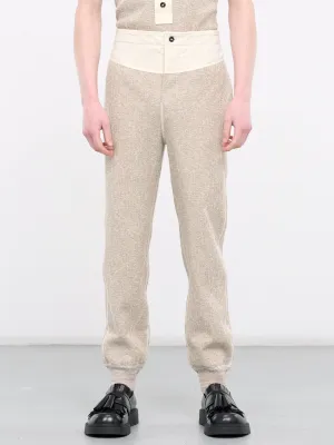 Rib-Knit Pants (779306V3WV0-2066-BEIGE-WHITE)