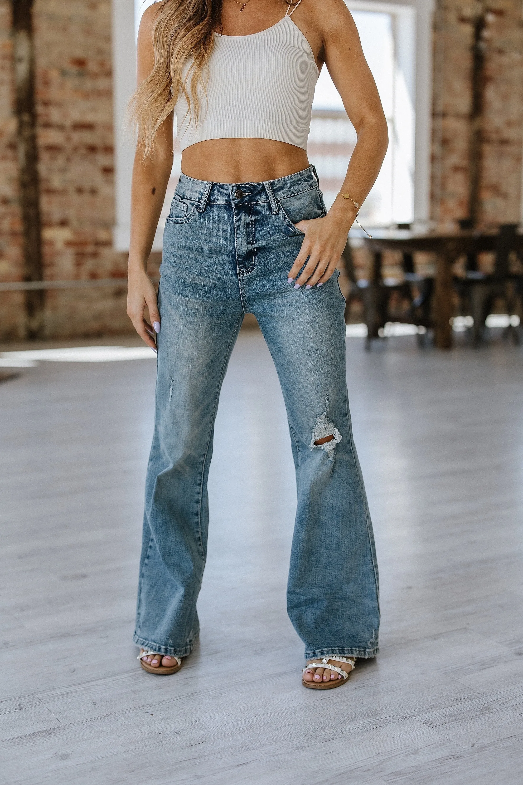 SALE - Dante Distressed Flare Jeans