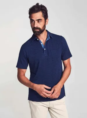 Short-Sleeve Indigo Polo