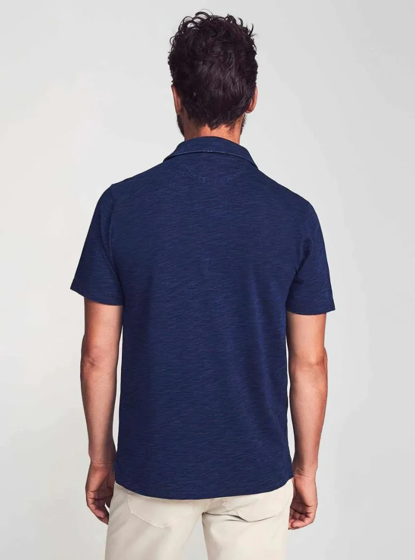 Short-Sleeve Indigo Polo