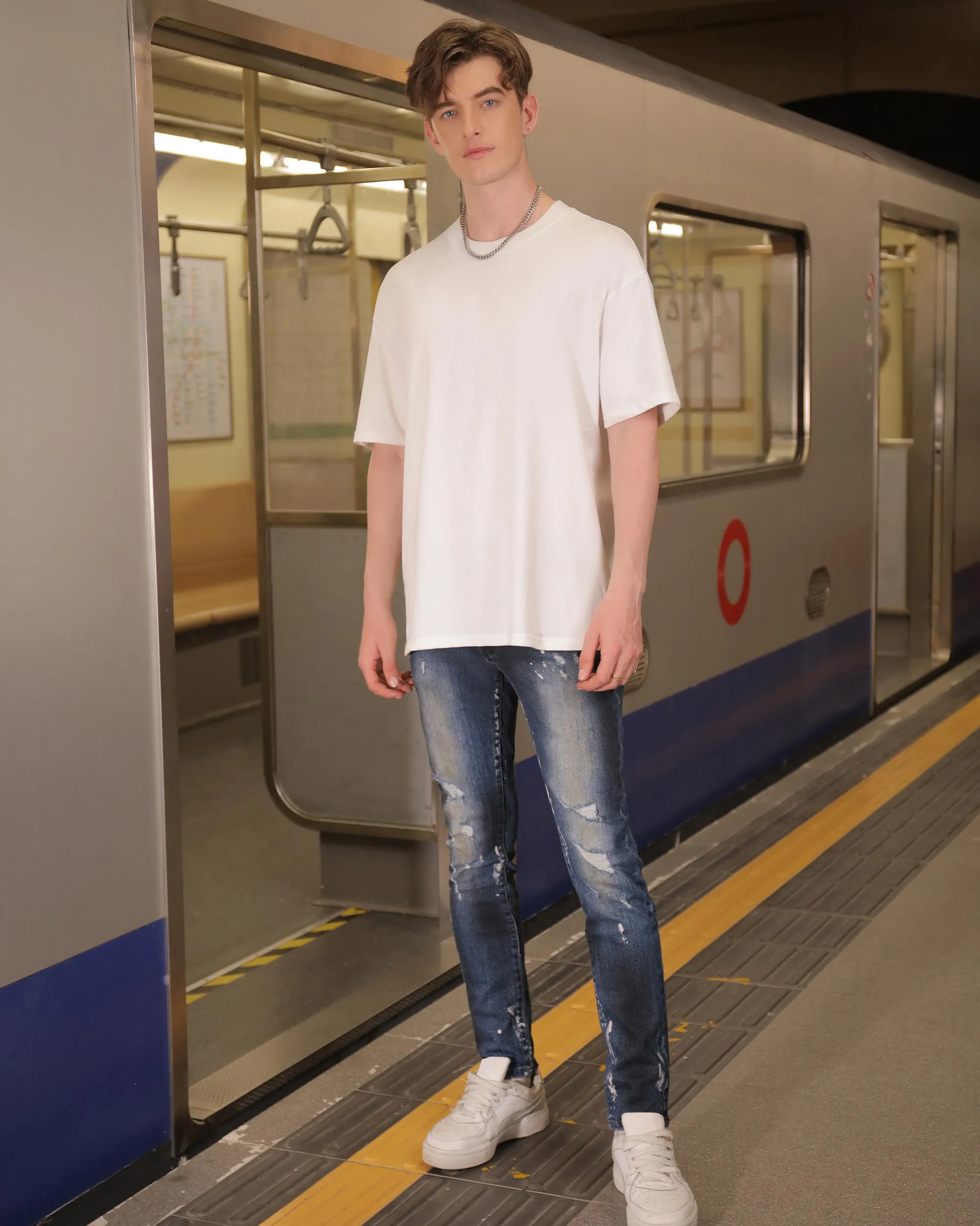 Slim Fit Jeans in Unique Blue Wash