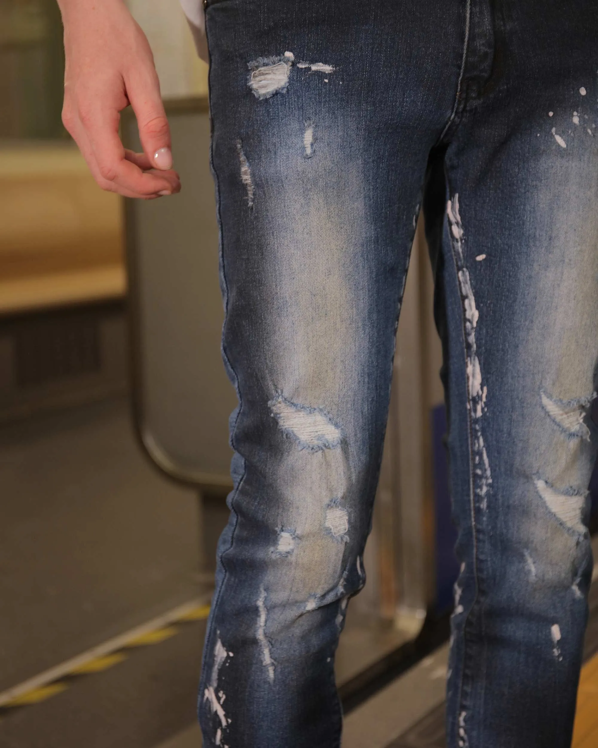 Slim Fit Jeans in Unique Blue Wash