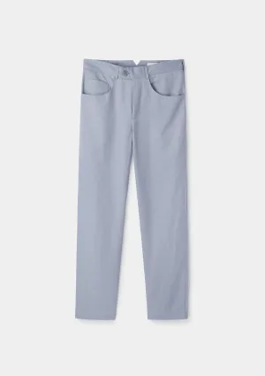 Smoke Blue Cotton Linen Casual Trouser