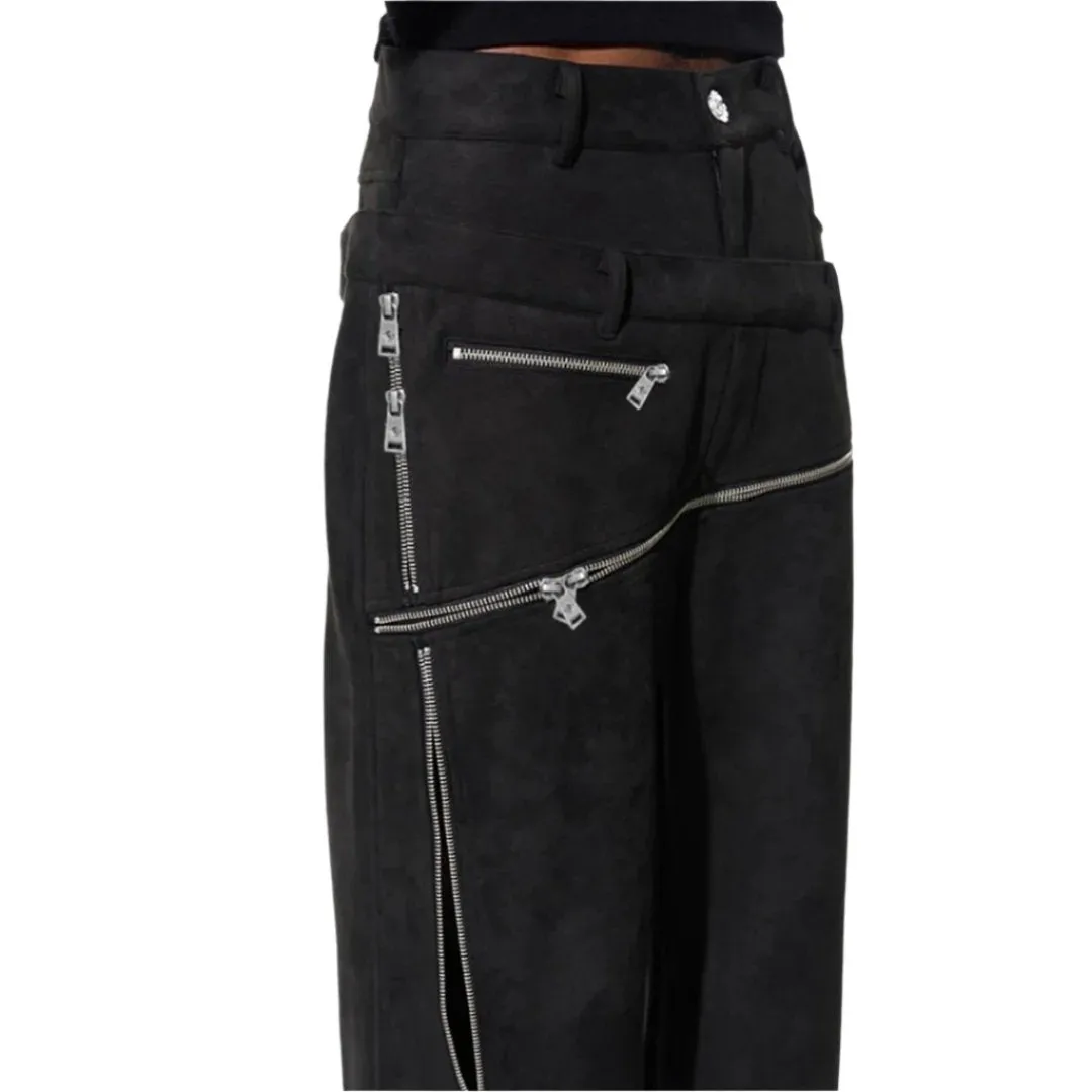 Stacked Suede Trouser