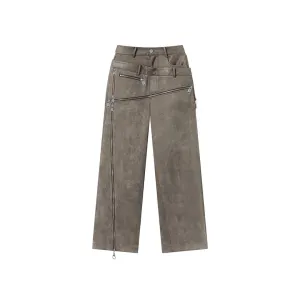 Stacked Suede Trouser