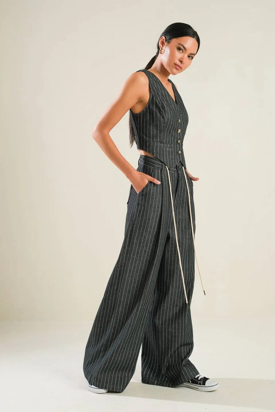 Striped Denim Pants