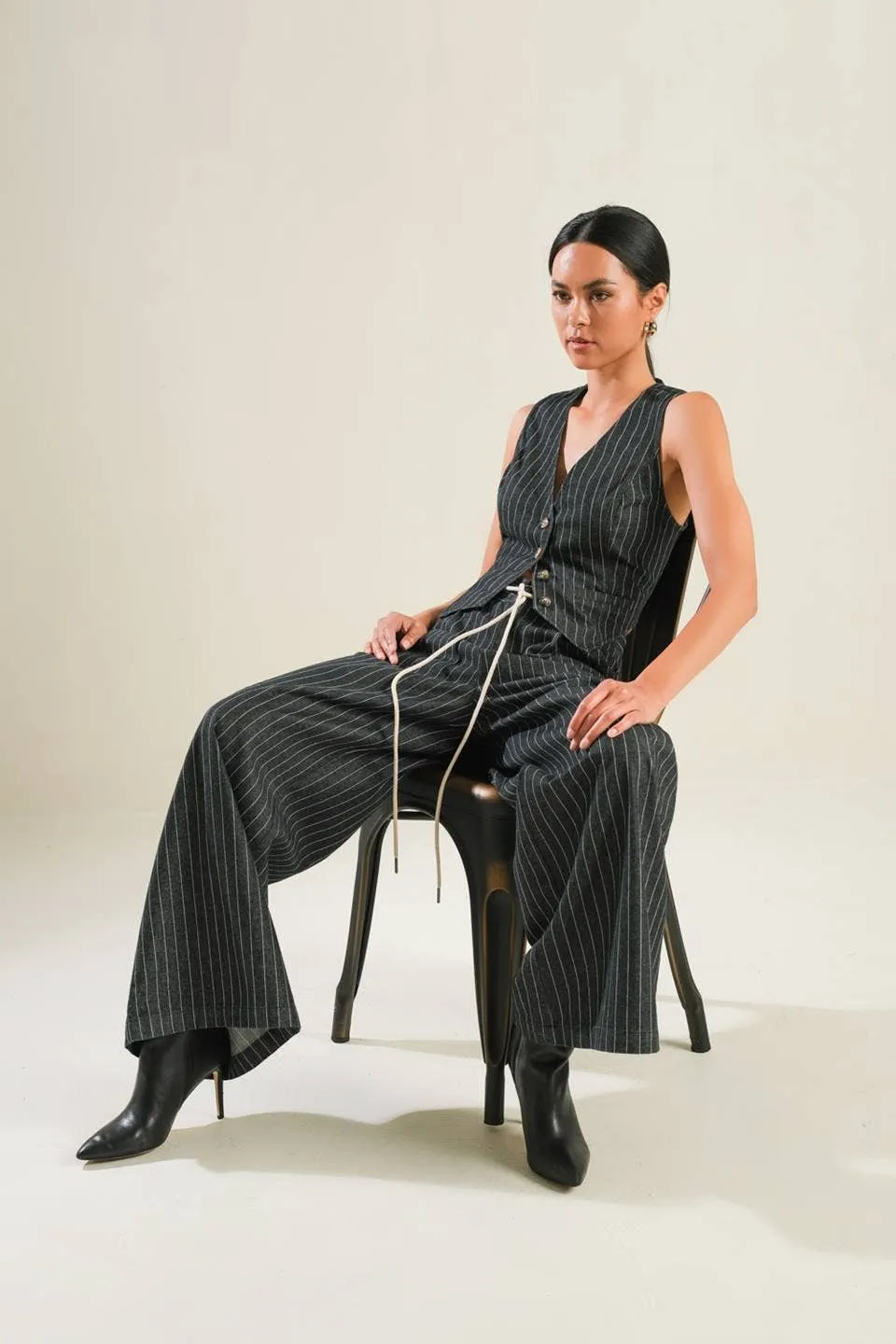 Striped Denim Pants