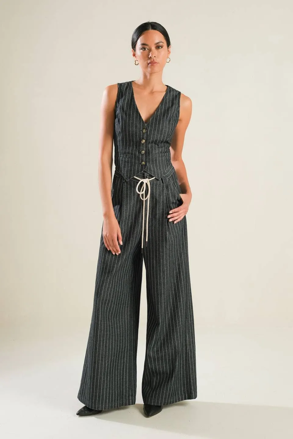 Striped Denim Pants