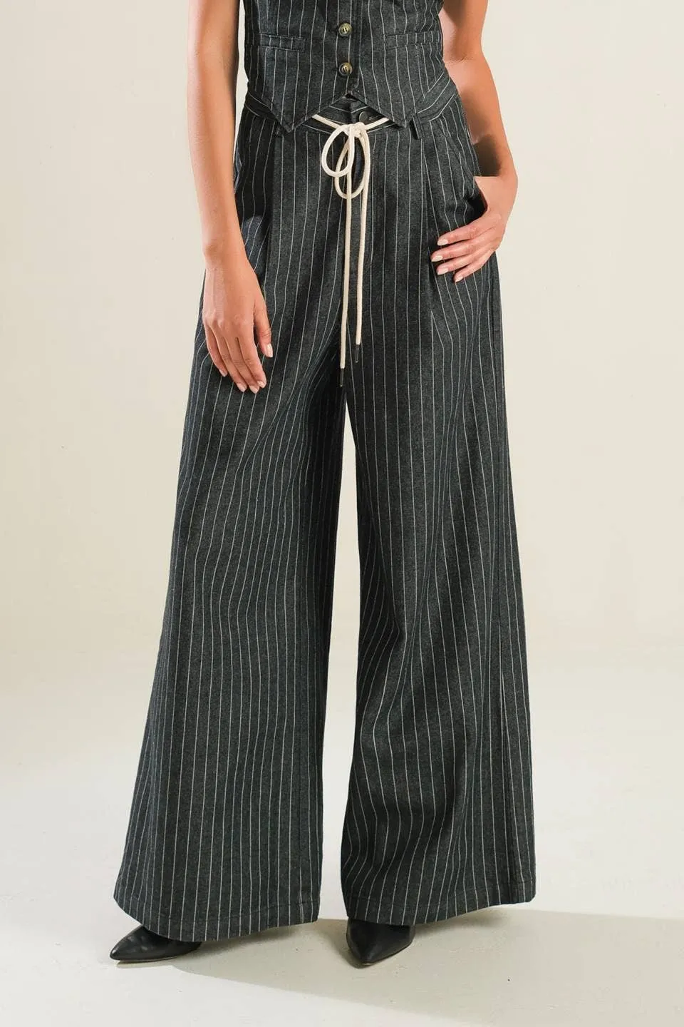 Striped Denim Pants