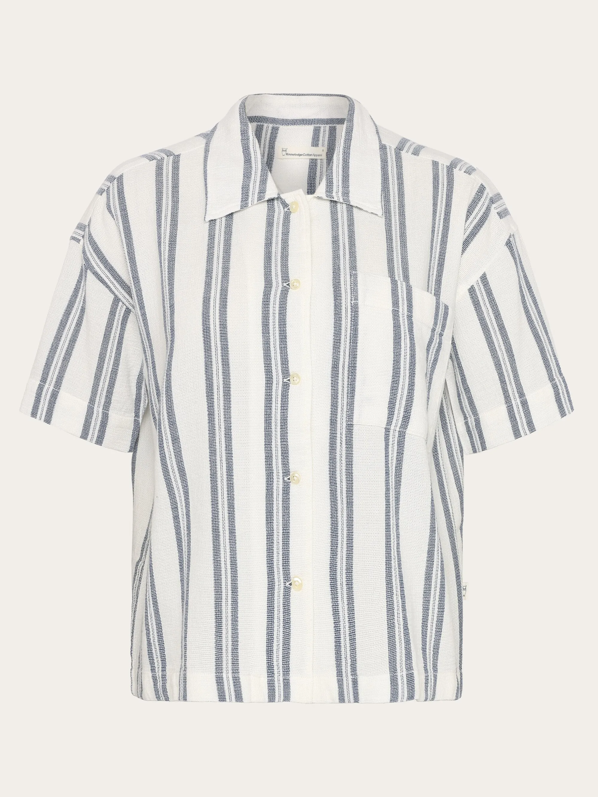 Striped short sleeved shirt - GOTS/Vegan - Blue stripe