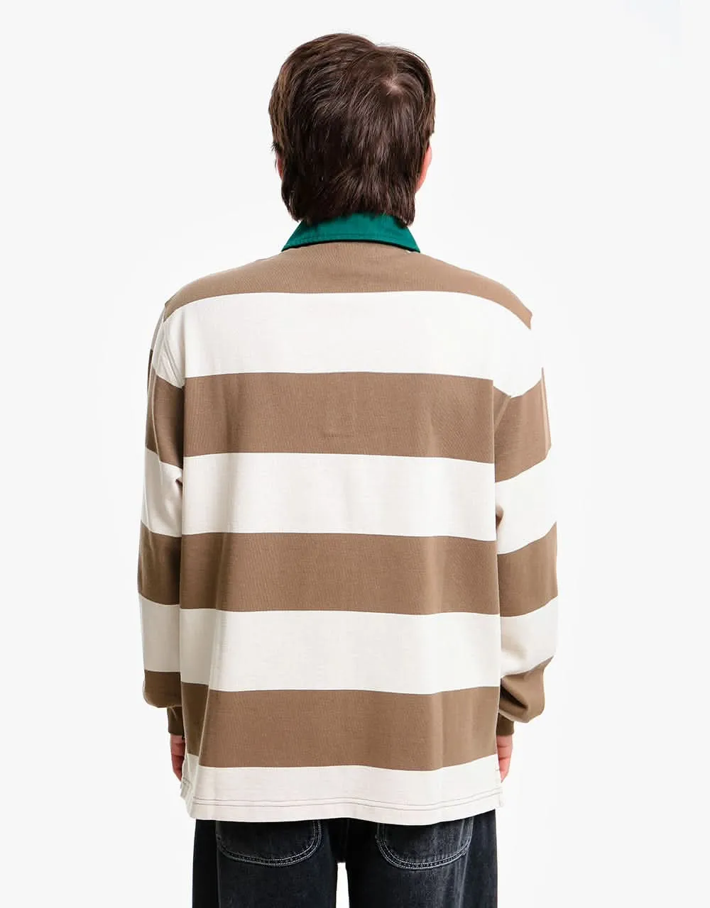 Stüssy Big Stripe L/S Rugby Shirt - Natural