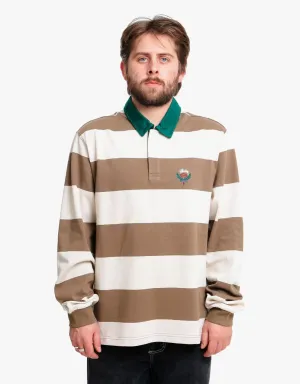 Stüssy Big Stripe L/S Rugby Shirt - Natural