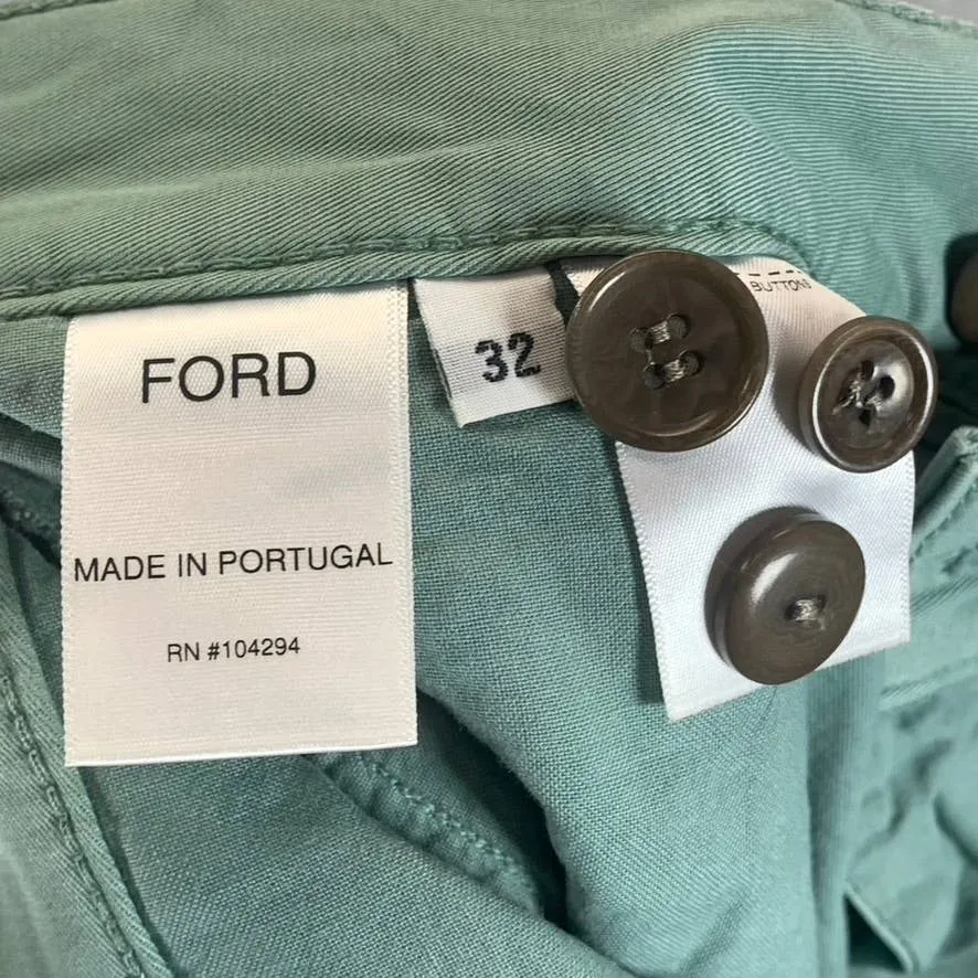 UNIS Men's Green Relaxed-Fit Ford Chino Pants SZ 32