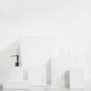 White Lucite Bath Accessories